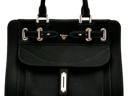 A Lady Bag in Black With Gold Tone For Discount