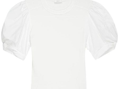 White Puff Sleeve Casey Tee on Sale