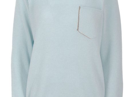 Acqua Cashmere Rib Knit Monili Pocket Sweater For Discount