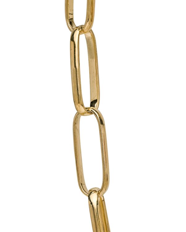 Brass Large Oval Link Diamond Clasp Short Necklace Online now