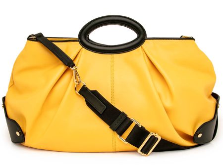 Yellow Two Tone Slouchy Hobo Bag Online now