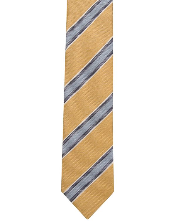 Yellow Sky Blue Navy and White Stripe Tie Online Hot Sale