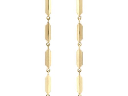 Yellow Gold Rough Cut Diamond Slice Drop Earrings Cheap