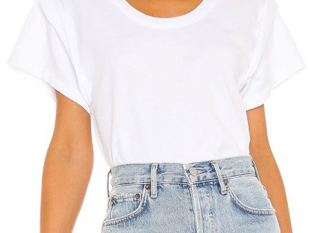 White Imani Scoop Neck T-Shirt Cheap