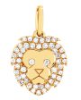 Yellow Gold Diamond Lion Necklace Charm Online