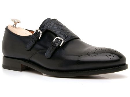 Leopoldo Blue Scuro Double Monk Strap Fashion