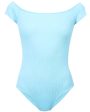 Bachelor Blue Off the Shoulder One Piece Swimsuit Fashion