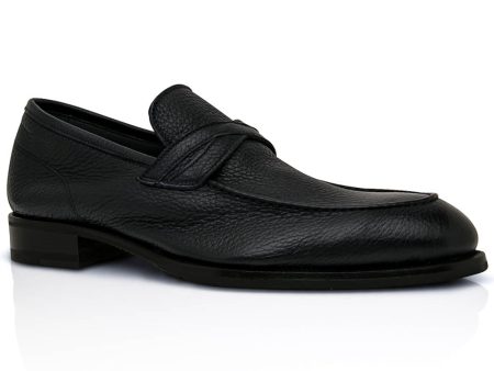 Abisso Crisscross Leather Loafer For Sale