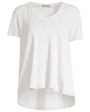 White Slub Jersey Boyfriend V-Neck Tee on Sale