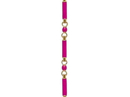 Brass Pink Enamel and Diamond Link Extender Online