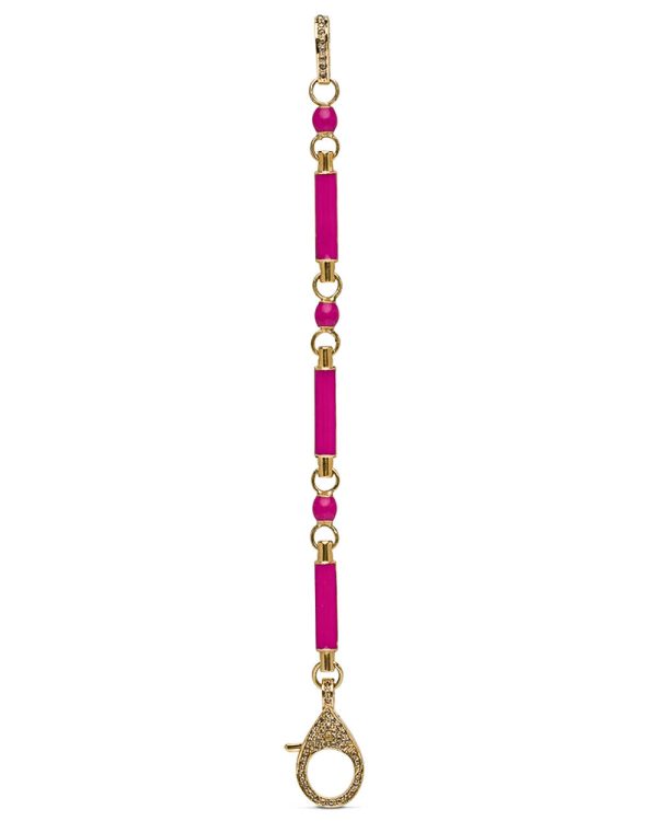 Brass Pink Enamel and Diamond Link Extender Online