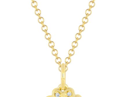 Yellow Gold Diamond Paw Necklace For Sale