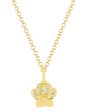 Yellow Gold Diamond Paw Necklace For Sale