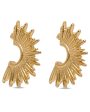 Yellow Gold Sunburst Huggie Earrings Supply