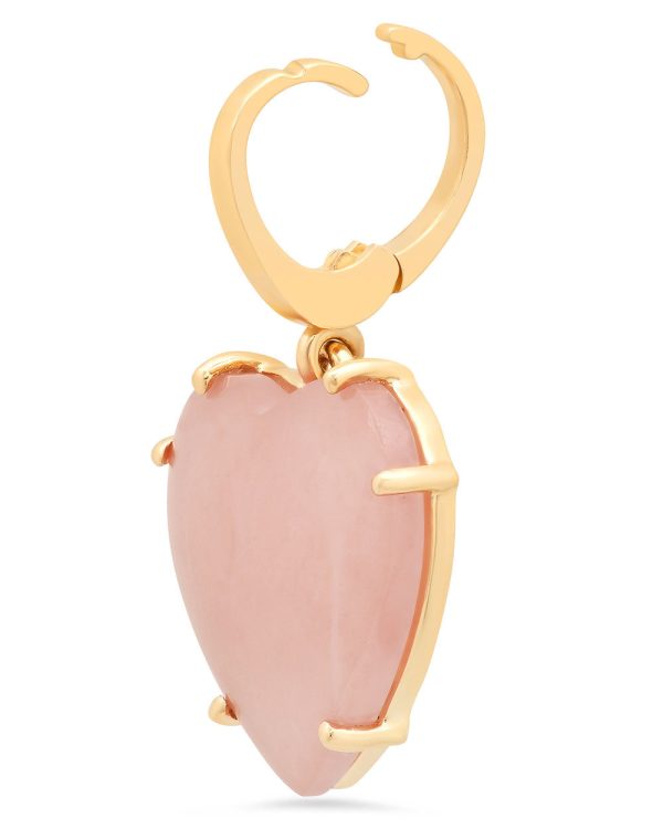 Yellow Gold Guava Quartz Heart Charm Online Hot Sale