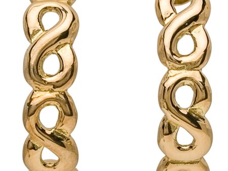 Yellow Gold Small Infinity Hoop Earrings For Discount