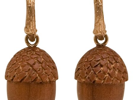 Acorn Wood Drop Earrings Hot on Sale