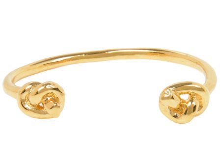 Yellow Gold Single Knot Cuff Bracelet Online Hot Sale