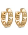 Yellow Gold Diamond Pyramid Huggie Hoop Earrings For Discount