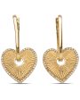 Yellow Gold Diamond Heart Charm Hoop Earrings Online