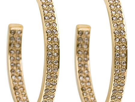 Brass Pave Diamond Small Hoop Earrings Fashion