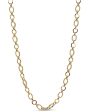 Yellow Gold Textured Chain Link Necklace For Sale