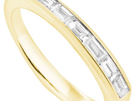 Yellow Gold Baguette Diamond Stack Ring Sale