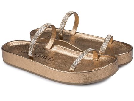 Alani Tan Foil Sandal Supply