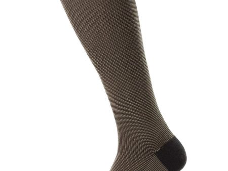 Tewkesbury Cotton Over the Calf Socks in Dark Brown Sale