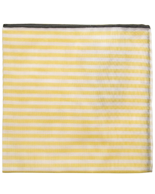 Yellow Striped Pocket Square Sale