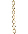 Yellow Gold Textured Chain Link Necklace For Sale