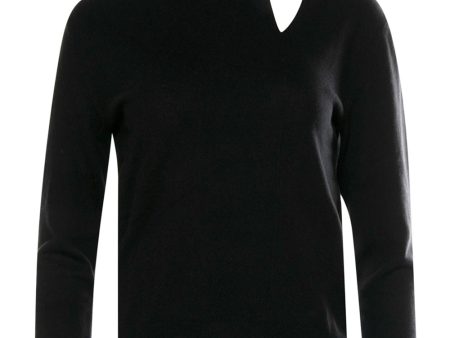 Black Cashmere Oyster Bay Cutout Turtleneck Online Sale