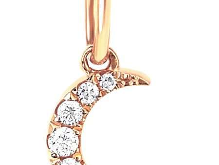 Yellow Gold Diamond Moon Charm Pendant Discount