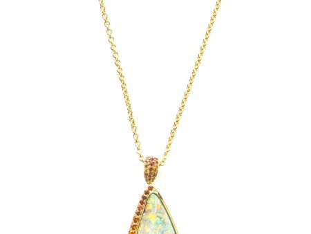 Australian Opal and Garnet Pendant Necklace Online Hot Sale