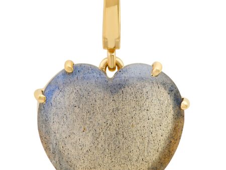 Yellow Gold Labradorite Heart Charm Online now