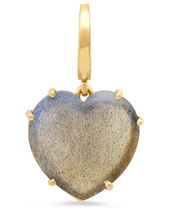 Yellow Gold Labradorite Heart Charm Online now