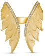 Yellow Gold Diamond Magnipheasant Feather Ring Hot on Sale