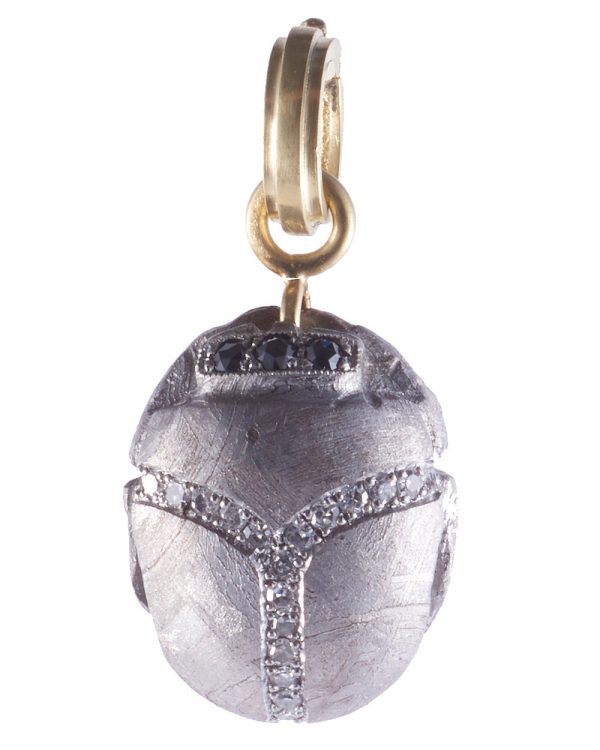 Yellow Gold Meteorite Scarab Pendant Hot on Sale