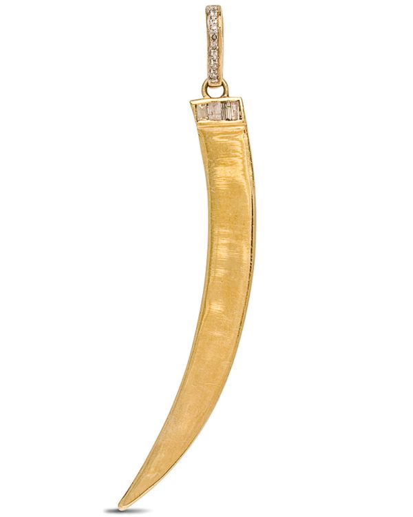 Brass Diamond Italian Horn Pendant on Sale