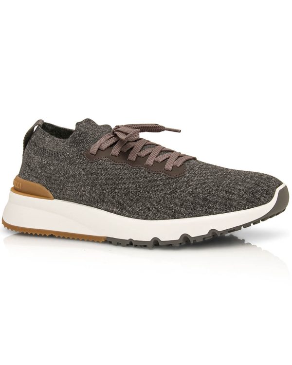 Anthracite Cotton Knit Sneaker For Sale