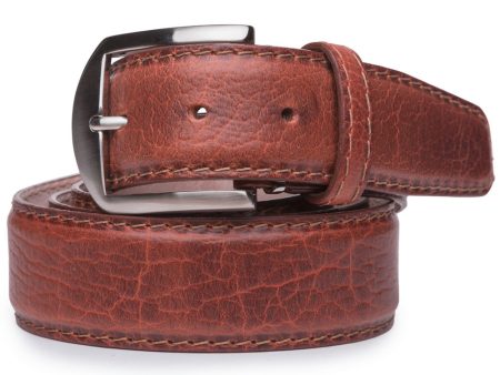 American Bison Belt in Cognac on Sale