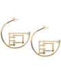 Yellow Gold Bamboo Large Hoop Earrings For Sale