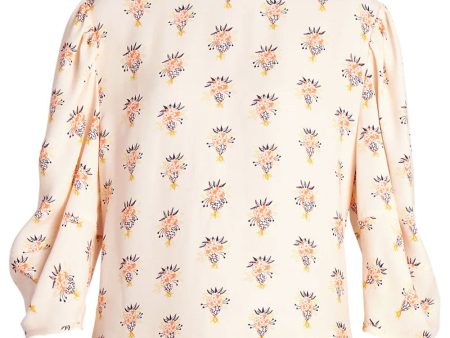 Wild Pink Bouquet Print Crepe Top For Sale