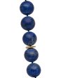 Yellow Gold Matte Lapis Lazuli Large Bead Necklace Hot on Sale