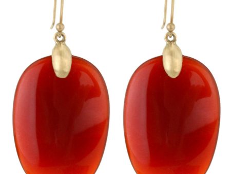 Carnelian Large Chip Earrings Gold Top Online now