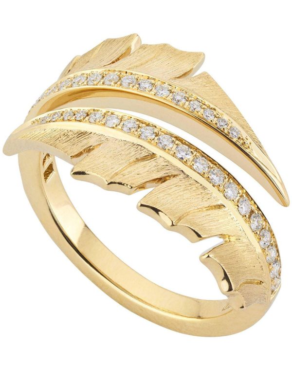 Yellow Gold Diamond Magnipheasant Split Ring Online Sale