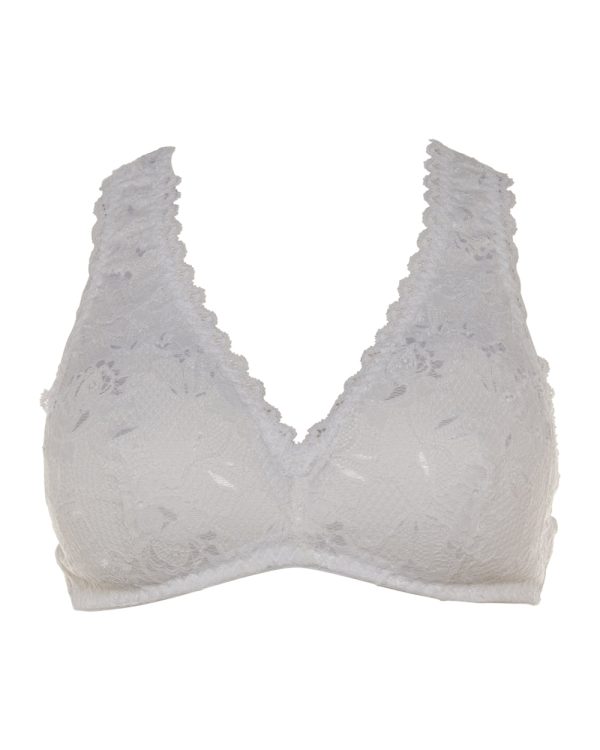 White Padded Racerback Bralette For Discount