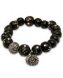 Antique Black Coral Flower Bracelet For Cheap