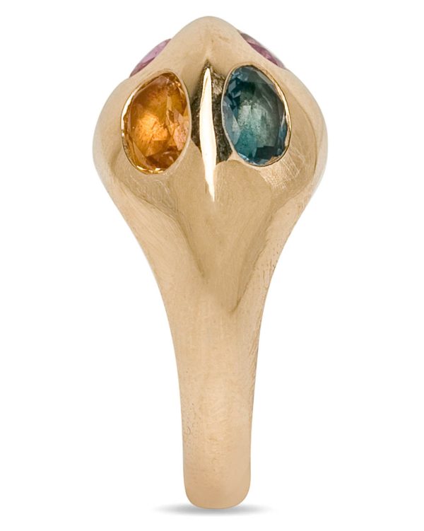 Yellow Gold Multi Gemstone Dome Ring Online now