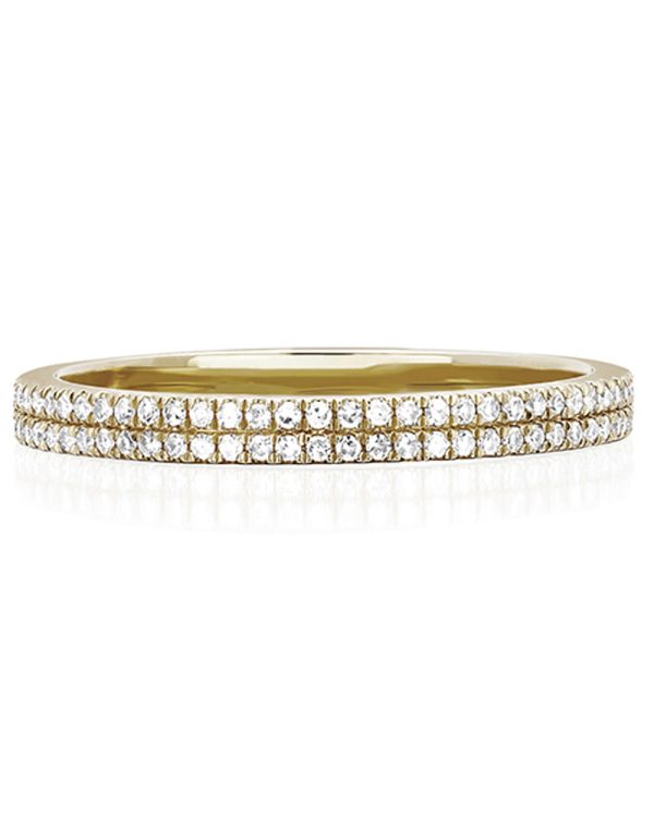 Yellow Gold Double Diamond Eternity Band Ring Online Sale